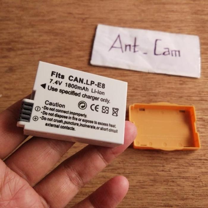 Gambar baterai batre battery kamera cano lp e8 lpe8 dslr 550d 600d 650d 700d dari antcam Kota Bekasi Tokopedia