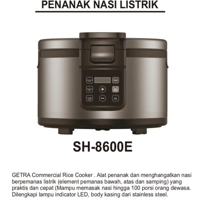 Gambar Rice cooker LISTRIK GETRA SH-8600E SH 8600 E - INSTANT TANPA KAYU dari Floren Electronic Kota Administrasi Jakarta Selatan Tokopedia
