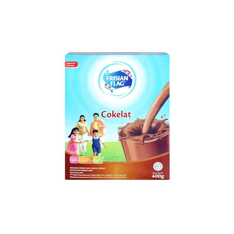 Frisian Flag Instant Chocolate / Susu Bendera Bubuk Coklat Box 400 Gr 1