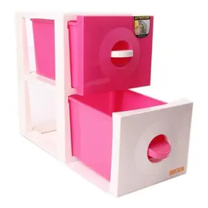Puku Cabinet 2 Drawer 1175 Rak Laci Penyimpan lemari serbaguna PINK