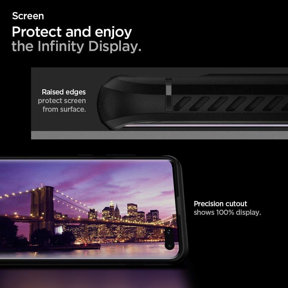 Case Galaxy S10 Plus / S10e / S10 Spigen Carbon Fiber Rugged Armor