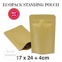 Gambar ziplock bag kertas 500gram kemasan makanan standing pouch craft eco dari nanabakehouse Kota Administrasi Jakarta Utara 1 Tokopedia