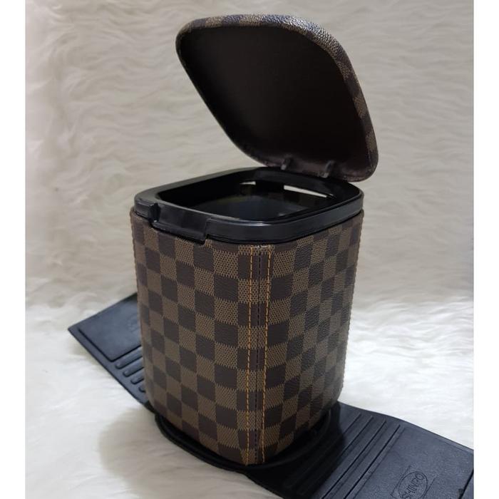 Gambar Tempat sampah untuk mobil dari kulit MOTIF BROWN CHESS dari Technozio Store Kota Administrasi Jakarta Barat Tokopedia
