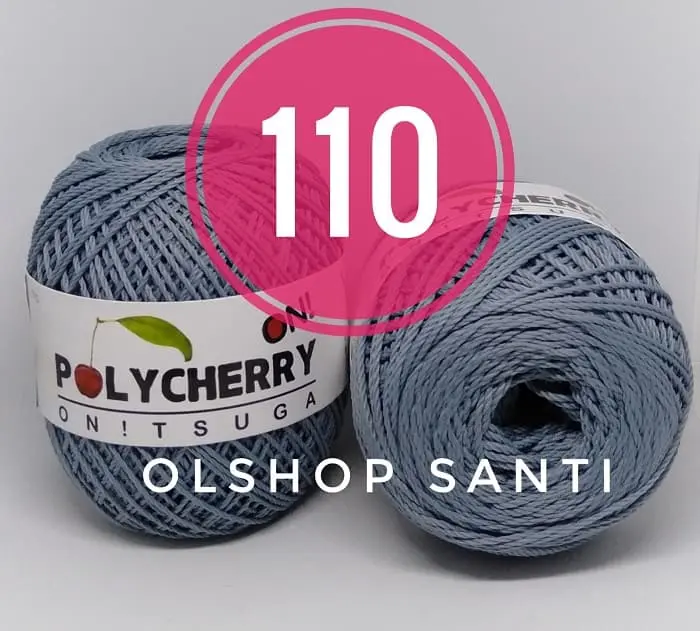 Benang Rajut POLYCHERRY Onitsuga warna ABU-ABU (110)