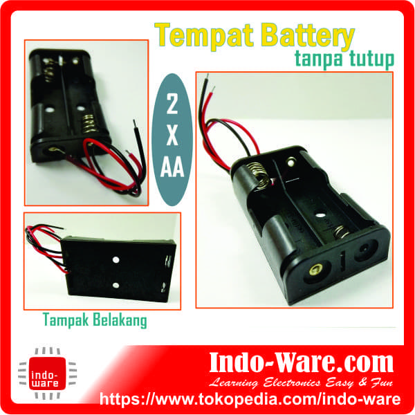 Gambar Kotak Baterai 2x AA BATHOLD1 2xaa holder baterai 2 X AA Tempat Baterai dari indo-ware Kota Semarang Tokopedia