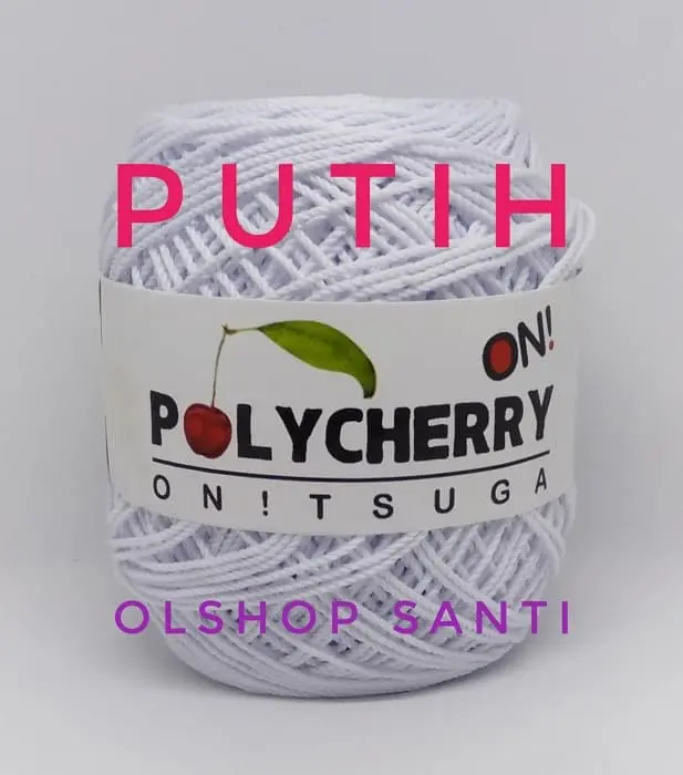 Benang Rajut POLYCHERRY Onitsuga warna PUTIH