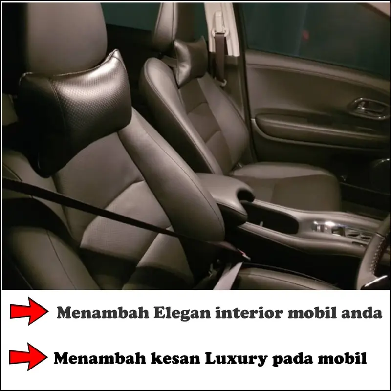 Bantal mobil Kulit Headrest mobil aksesoris interior mobil 1