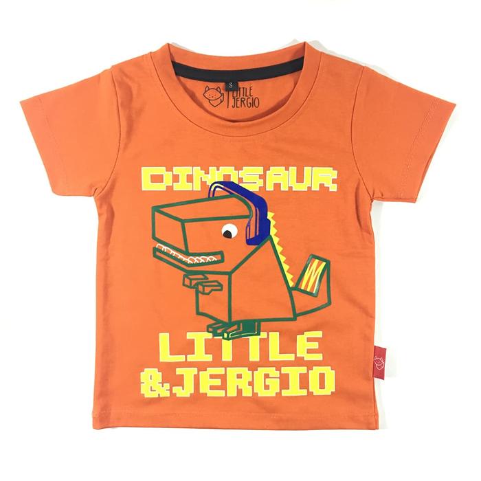 Gambar Kaos Anak - Anak Dino Oranye L003 by Little Jergio - Small dari littlejergio Kota Administrasi Jakarta Barat Tokopedia