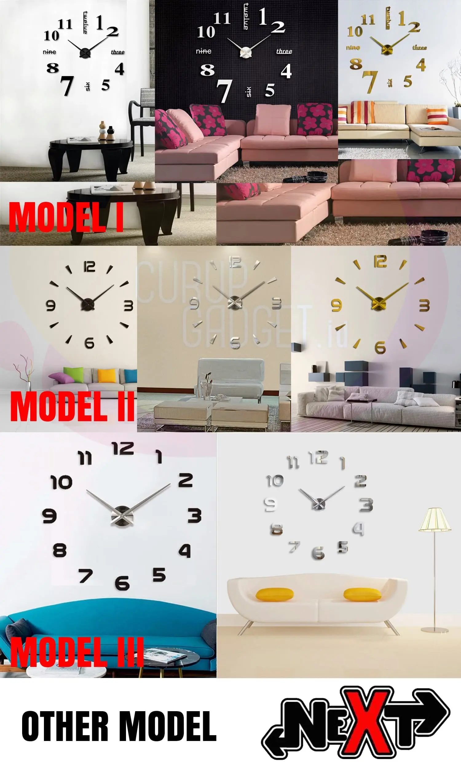 DIY Giant Wall Clock 80-130cm Diameter - ELET00659 / Jam Dinding