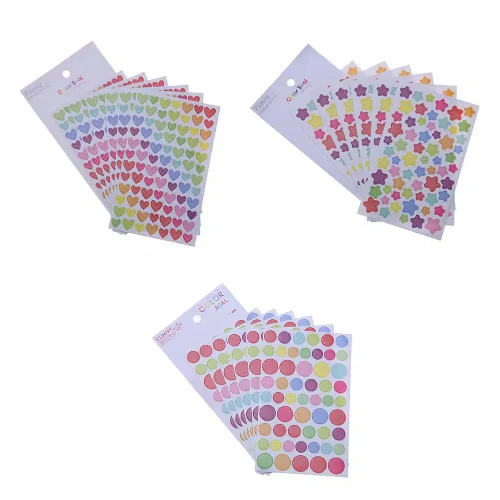 Stiker Bintang Polkadot Love Scrapbook Sticker