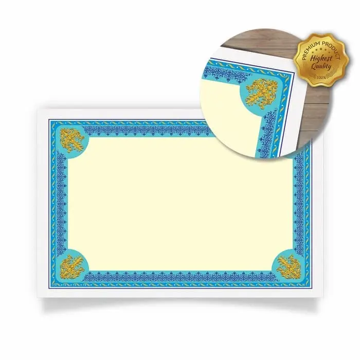 Blanko Kertas Piagam Sertifikat Kartu Tik Folio blue [50 Sheets]