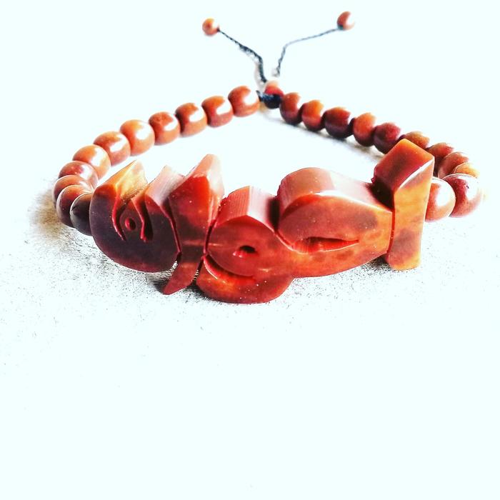 Gambar gelang kokah ukir nama motif huruf arab dari kokah art Kab. Banjar Tokopedia