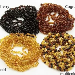 OMWshop Kalung Amber Bayi Pereda Nyeri Tumbuh Gigi Bayi Baroque 33cm