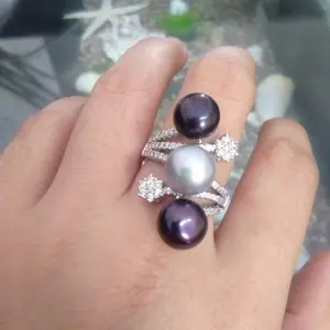 Cincin Mutiara Air Tawar Lombok rangka Rodium C103