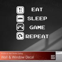 Gambar LANCARI Sticker Cutting eat sleep Game repeat Gamers Decal Stiker Dinding Kaca - Putih dari LANCARI Kota Administrasi Jakarta Pusat 2 Tokopedia