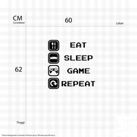 Gambar LANCARI Sticker Cutting eat sleep Game repeat Gamers Decal Stiker Dinding Kaca - Putih dari LANCARI Kota Administrasi Jakarta Pusat 4 Tokopedia