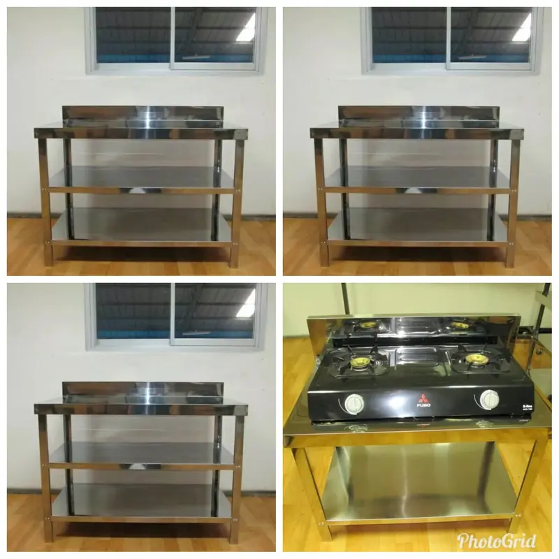 Paket 3 Meja Stainless 3 Rak dan 1 Meja Kompor 0