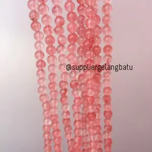 supplier kristal cherry quartz pink natural crystal stone healing 8mm