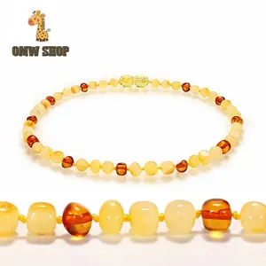 OMWshop Kalung Amber Bayi Pereda Nyeri Tumbuh Gigi Bayi Honey Cognac