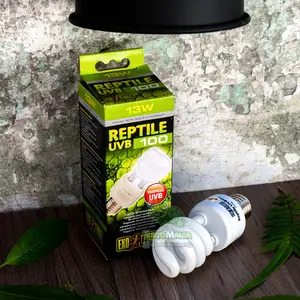 UVB 100 13W Exoterra / lampu uvb reptil / lampu uvb torto kura darat tropis cherryhead aldabra redfoot dll