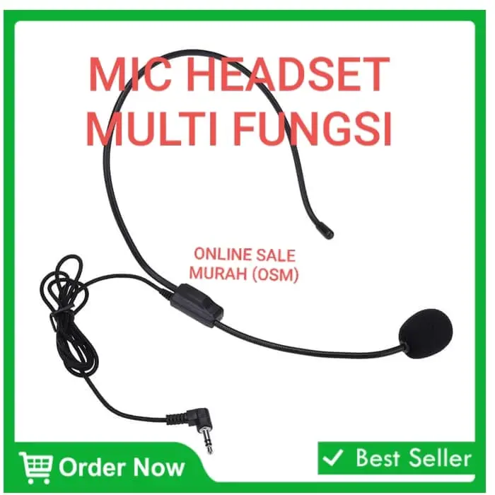 Microphone Mic headset bando PC Komputer laptop clip on mik cable kabe