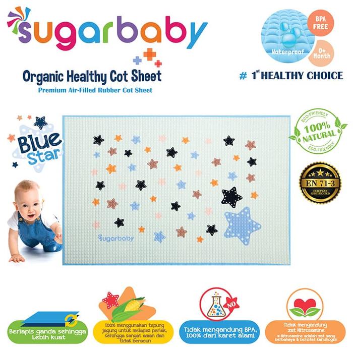 Gambar Sugar Baby Organic Healthy Cot Sheet (Perlak Organik) - Blue Star dari Sugarbaby.co.id Kota Administrasi Jakarta Barat Tokopedia