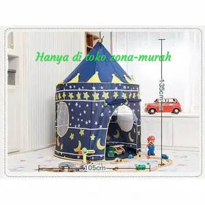 Tenda Bermain Anak Model Castle Kids Portable Tent - Blue