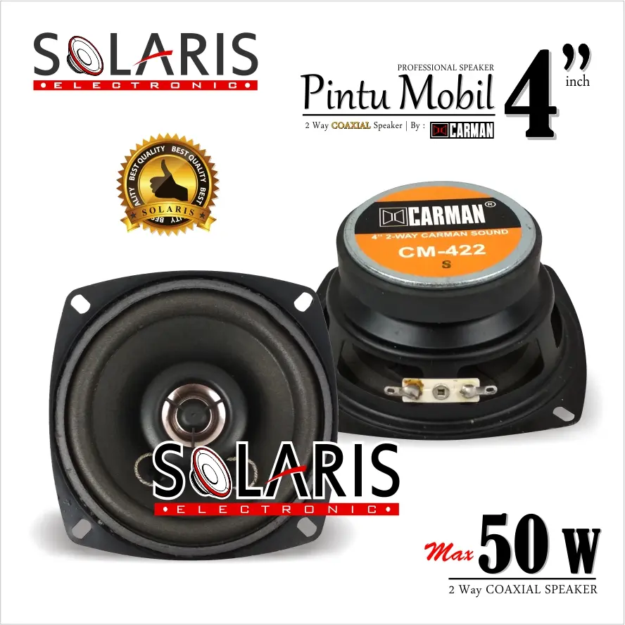 SPEAKER COAXIAL 4 Inch 50 Watt 2 Way Speaker Pintu Mobil CARMAN CM-422