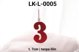 LK-L-0005 Tempat lilin plastik lokal angka 3 tiga