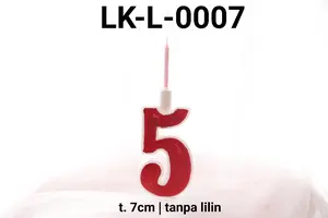 LK-L-0007 Tempat lilin plastik lokal angka 5 lima