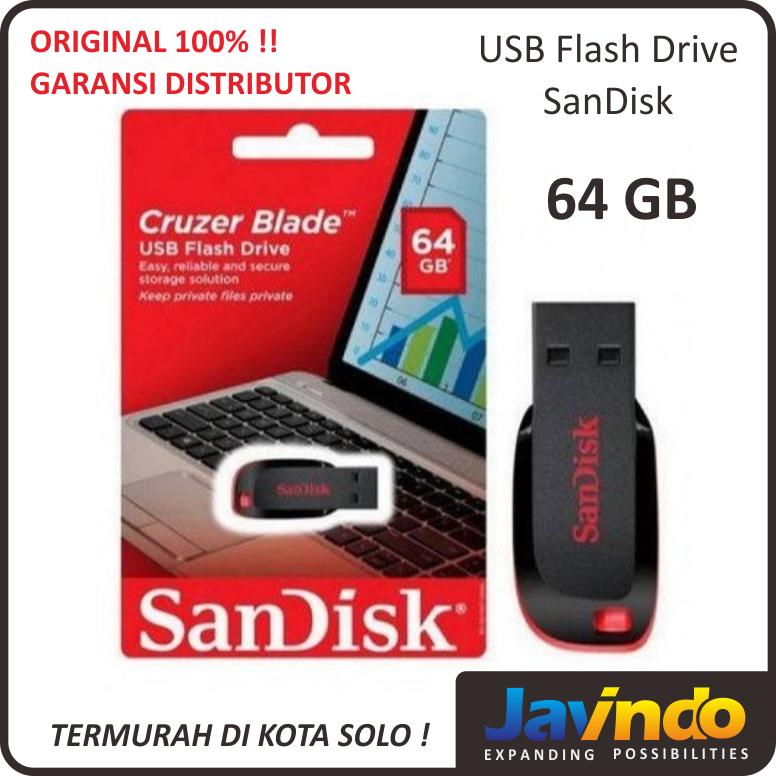 USB Flashdisk Sandisk 64GB Cruzer Blade Original / Flashdriv - Shop ...