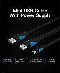 Gambar Vention A61 1M Kabel Data USB 2.0 Male to Mini USB with USB Power dari XLink Jakarta Kota Administrasi Jakarta Barat 2 Tokopedia