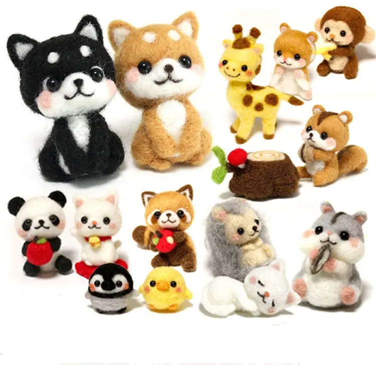 New 16 Colors Wool Felting Fiber Needle Kits DIY Tools Craft