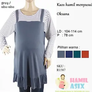 Oksana – Kaos hamil menyusui panjang “Venice” overall ruffles
