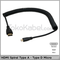 Gambar Kabel Micro HDMI Spiral [Type D - Type A] dari tokokabel Kota Administrasi Jakarta Utara 1 Tokopedia