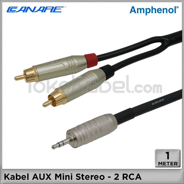 Gambar Kabel Aux Mini Stereo Male - 2 RCA, Canare Amphenol [1m] dari tokokabel Kota Administrasi Jakarta Utara Tokopedia