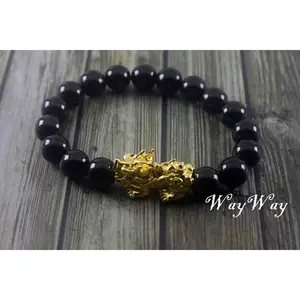 Keberuntungan Gelang Pi xiu Batu Black Obsidian