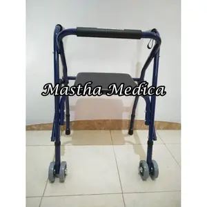 Rollator Roda + Tempat Kursi Duduk Alat Latihan Jalan penderita Stroke