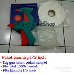 Paket Alat tembak tag gun isinya Pita label penanda cucian laundry 1/2
