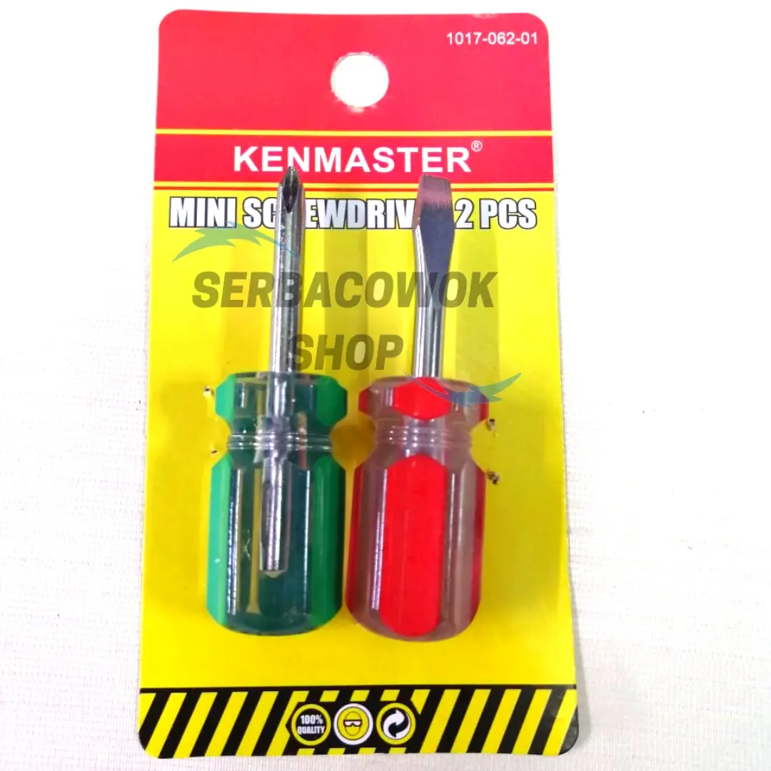 Obeng Buntek Cebol Bogel Set Plus Minus Model Kristal KENMASTER