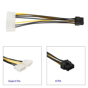 Adapter Dual molex 4 Pin to molex 8 Pin untuk Video Card VGA external