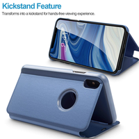 Gambar Flip CLEAR View Standing Stand Cover Mirror Case Iphone XS Max XSMax dari redAngus ID Kota Administrasi Jakarta Utara 2 Tokopedia