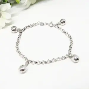 BCGA035 GELANG ANAK BAYI BALITA 4 LONCENG PERAK SILVER 925 LAPIS EMAS