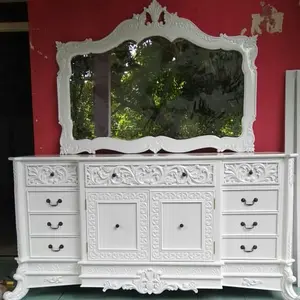 Meja Rias Ukir Cantik , Meja Pajang Eleghant , Bufet Dan Cermin Cat Duco