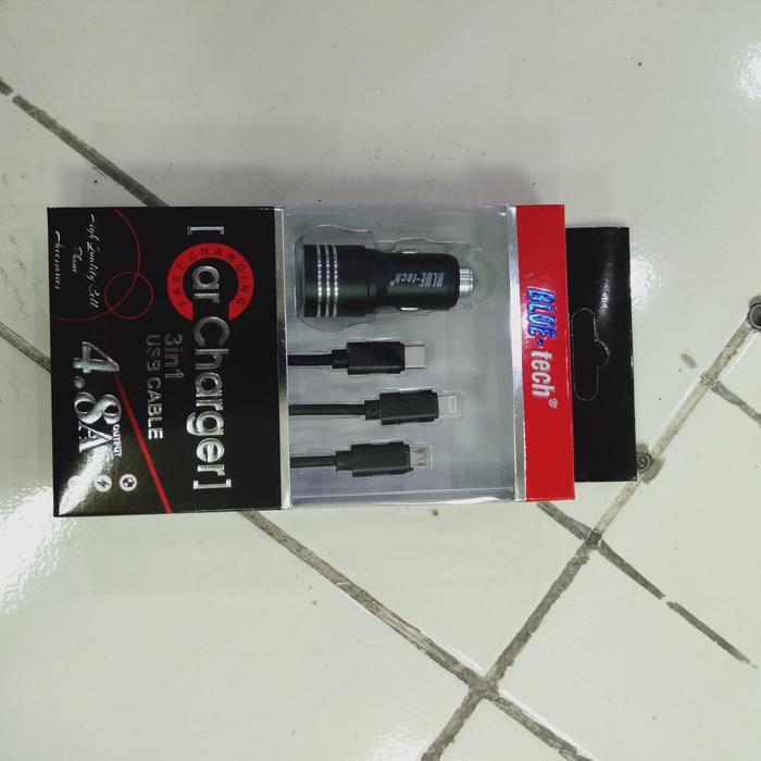Gambar Car charger hp mobil 4.8A 3 in 1 USB cable dari Eddy variasi Kota Administrasi Jakarta Barat Tokopedia