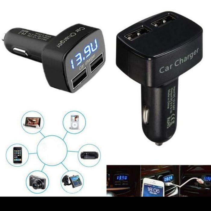 Gambar Charger mobil 4 in 1 cas mobil kualitas tinggi dengan layar LED cas hp dari Eddy variasi Kota Administrasi Jakarta Barat Tokopedia