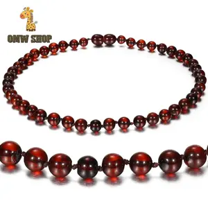 OMWshop Kalung Amber Tumbuh Gigi Bayi Cherry 33cm 100% USA Lab Tested