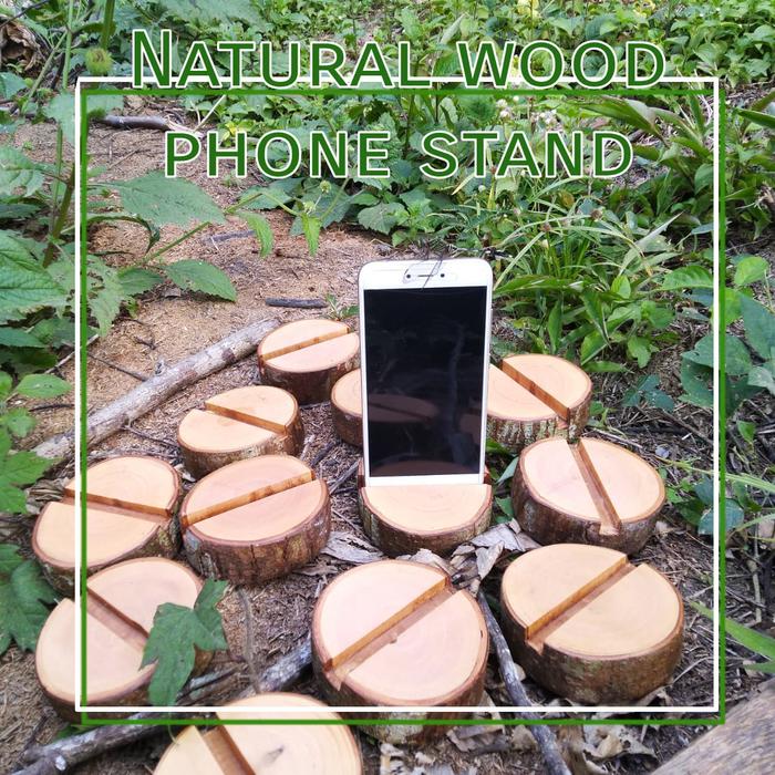 Gambar Natural wood phone stand rustic dari CV. Sangkayu Kota Banjar Tokopedia