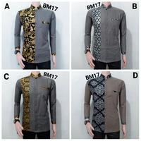 Gambar baju koko muslim kombinasi batik sopal bm17 abu abu modern keren dari model baju modernku Kota Pekalongan 1 Tokopedia