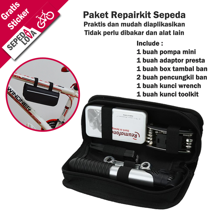 Gambar Paket Tas Repairkit Sepeda Toolkit Pompa Alat Tambal Ban dari Sepedalova Kota Serang Tokopedia